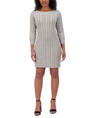 Jessica Howard - Women's 3/4-Sleeve Cable Knit Dress