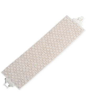 Lauren Ralph Lauren - Silver-Tone Crystal Mesh Flex Bracelet