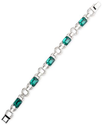 Lauren Ralph Lauren - Silver-Tone Rectangle Stone Flex Bracelet