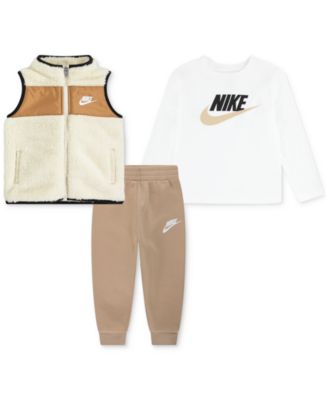 Nike - Baby Boys Sportswear Club T-Shirt, Faux-Sherpa Vest & Jogger Pants, 3-Piece Set