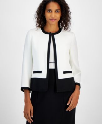 Kasper - Women's Colorblocked Open-Front Cardigan Jacket