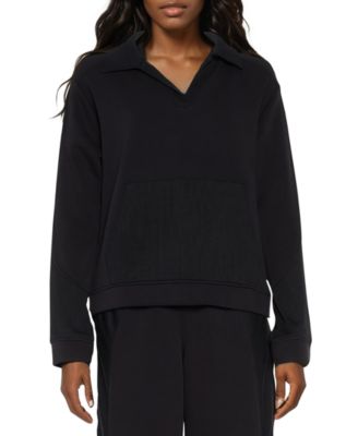 Three Dots - Women's Kendra Collared V-Neck Long-Sleeve Top