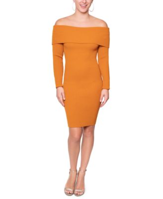 RACHEL Rachel Roy - Women's Prim Off-The-Shoulder Sweater Dress