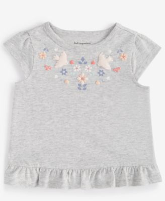 First Impressions - Baby Girls Short-Sleeve Nordic Embroidery T-Shirt