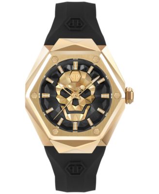 Philipp Plein - Women's Skull Spikes Black Silicone Strap Watch 40mm