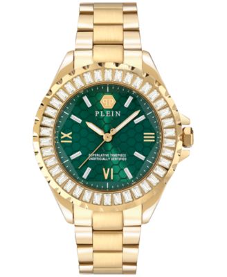 Philipp Plein - Women's Plein Heaven Crystal Gold Ion Plated Stainless Steel Bracelet Watch 38mm