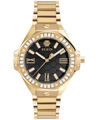 Philipp Plein - Women's Lady Royal Crystal Gold Ion Plated Stainless Steel Bracelet Watch 39mm