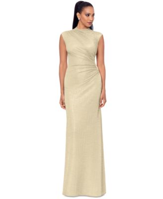 Betsy & Adam - Women's Metallic Ruched Gown