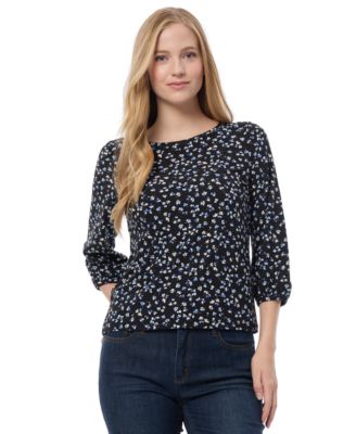 Jones New York - Women's Printed Crepe 3/4-Sleeve Top