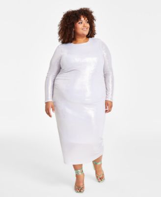 Nina Parker - Trendy Plus Size Metallic Ruched Dress