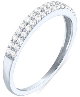 Forever Grown Diamonds - Lab-Grown Two-Row Diamond Ring (1/3 ct. t.w.) in 10k White Gold