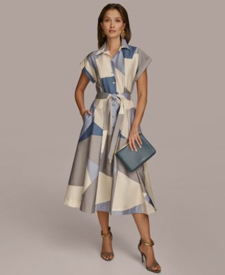 Donna Karan New York - Women's Printed A-Line Shirtdress