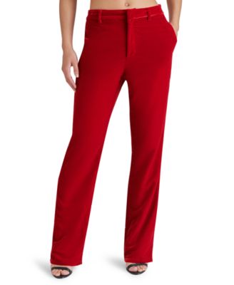 Steve Madden - Women's Mercer Velvet Straight-Leg Pants