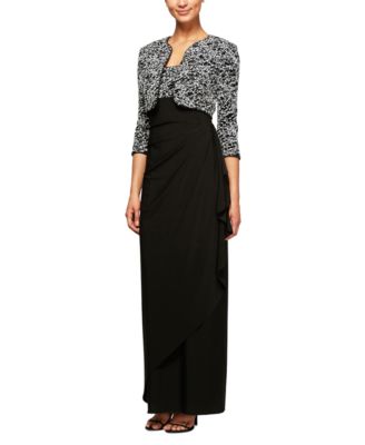 Alex Evenings - Petite Empire-Waist Gown & Bolero Jacket