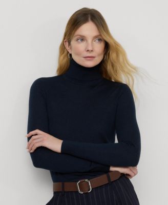 Lauren Ralph Lauren - Women's Silk-Blend Turtleneck Sweater