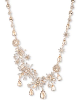 Marchesa - Gold-Tone Stone & Crystal Starburst Cluster Collar Necklace, 16" + 3" extender