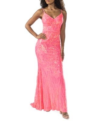 B Darlin - Juniors' Sequined V-Neck Sleeveless Gown