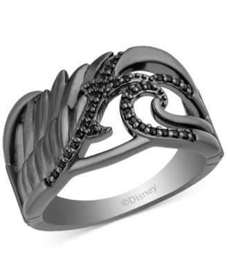 Disney Enchanted Vault - Black Diamond Maleficent Ring (1/6 ct. t.w.) in Black Rhodium-Plated Sterling Sliver