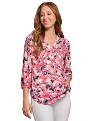 Jones New York - Women's Kelly Printed 3/4-Sleeve Tunic Blouse