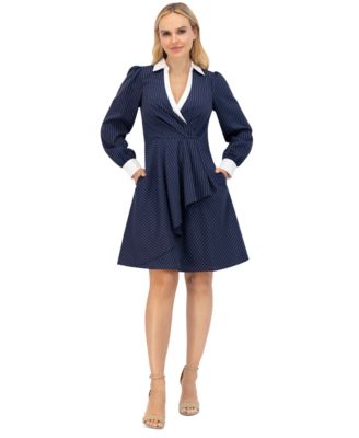 Eliza J - Women's Twist-Front Cascade Shirt Dress