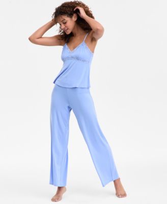 I.N.C. International Concepts - Women's Lace-Trim Knit Tank & Pajama Pants Set