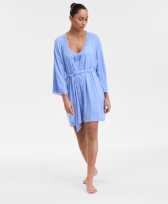 I.N.C. International Concepts - Women's Lace-Trim Knit Wrap Robe