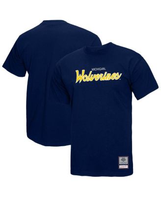 Mitchell & Ness - Men's  Navy Michigan Wolverines Elite Script T-Shirt
