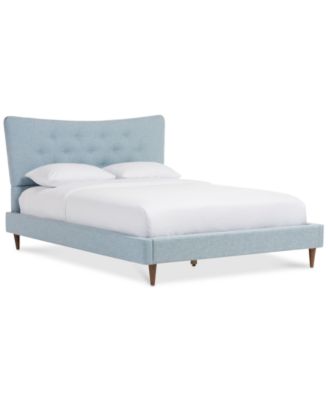 Furniture - Jerell Modern Queen Linen Platform Bed, Direct Ship