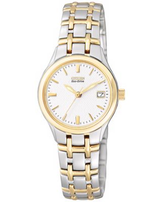 Citizen - Women's Eco-Drive Two Tone Stainless Steel Bracelet Watch 25mm EW1264-50A