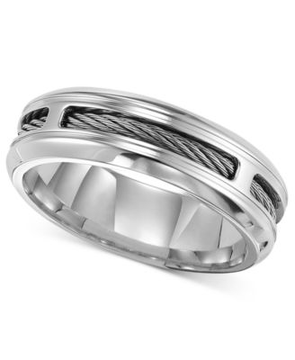 Triton - Men's Stainless Steel Ring, Comfort Fit Cable Wedding Band