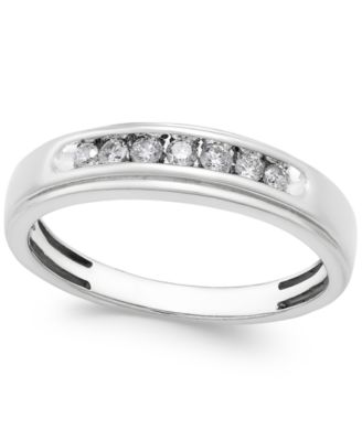 Macy's - Men's Diamond Band (1/4 ct. t.w.) in 10k White Gold