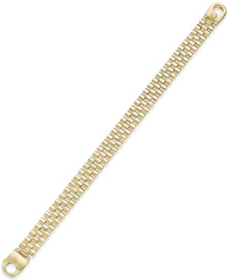 Macy's - Men's Link Bracelet in 14k Gold-Plated Sterling Silver