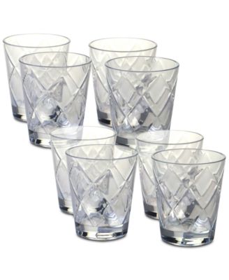Certified International - Clear Diamond Acrylic 8-Pc. Double Old Fashioned Glass Set