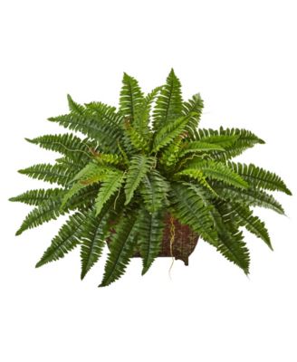 Nearly Natural - Boston Fern Artificial Plant in Metal Planter