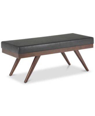 Simpli Home - Chanelle Mid Century Ottoman Bench, Quick Ship