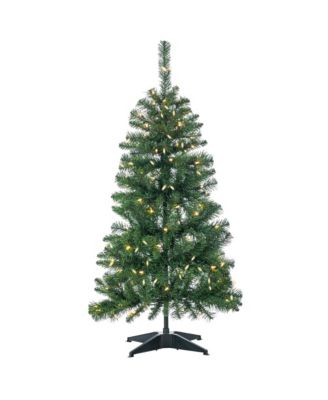 Sterling - 4-Foot High Pop Up Pre-Lit Green PVC Fir Tree with Warm White Lights