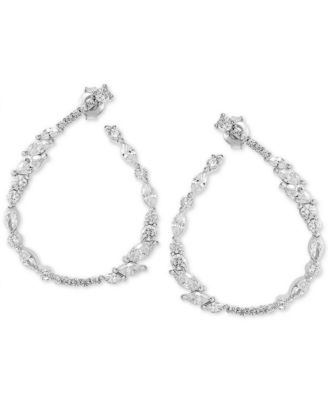Arabella - Cubic Zirconia Teardrop Drop Earrings in Sterling Silver