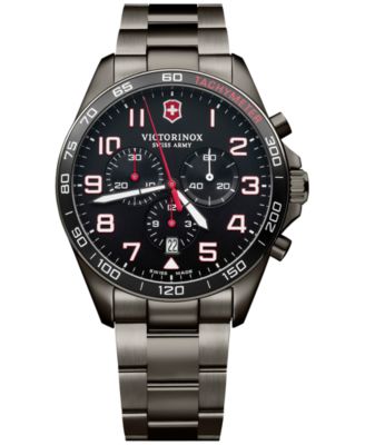 Victorinox - Men's Chronograph Fieldforce Sport Gray PVD Stainless Steel Bracelet Watch 42mm