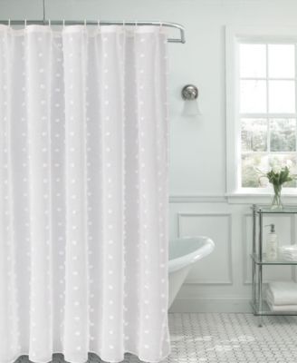 L'AUBERGE - L'Auberge Snowball Shower Curtain With 3D Snowballs