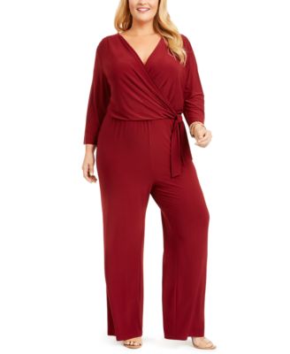 NY Collection - Plus Size Surplice Jumpsuit