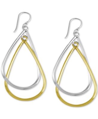 Essentials - Double Teardrop Drop Earrings in Silver- & Gold-Plate