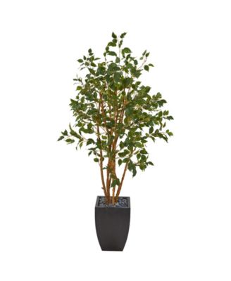 Nearly Natural - 58in. Ficus Artificial Tree in Black Planter