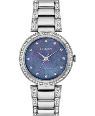 Citizen - Women's Silhouette Stainless Steel & Crystal Bracelet Watch 28mm