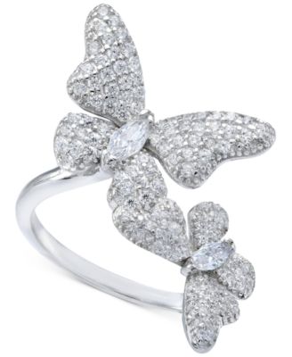 Giani Bernini - Cubic Zirconia Butterfly Statement Ring in Sterling Silver