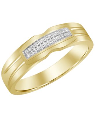 Macy's - Men's Diamond Accent Band in 10K Yellow Gold