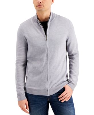 Club Room - Men's Merino Zip-Front Sweater