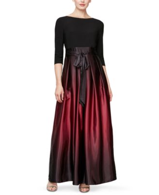 SL Fashions - 3/4-Sleeve Ombr&eacute; Gown