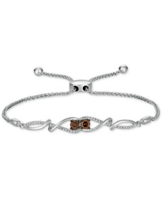 Le Vian - Chocolate Diamond & Vanilla Diamond Bolo Bracelet (1/2 ct. t.w.) in 14k White Gold