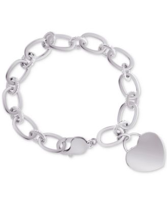 Macy's - Diamond Heart Charm Bracelet (1/10 ct. t.w.)