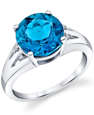 Macy's - Blue Topaz (4-1/2 ct. t.w.) & Diamond Accent Ring in Sterling Silver